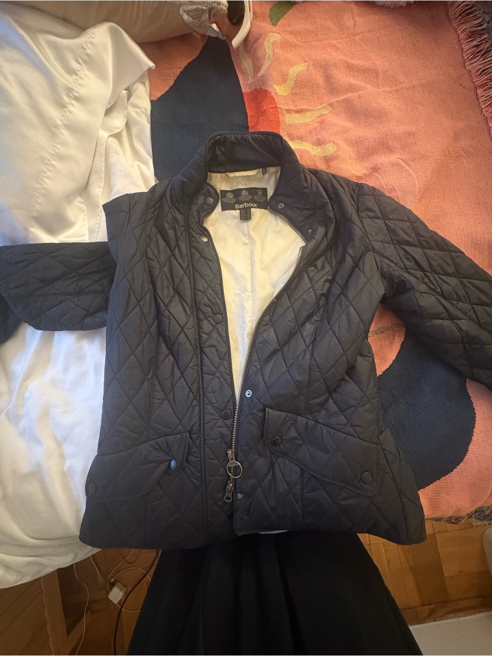 Barbour Black Diamond-Quilted Lightweight Puffer Jacket